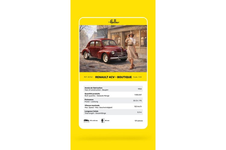 1:24 Heller 82762 Renault 4CV Boutique Edition - French Classic Car - Hel82762 6 - HEL82762