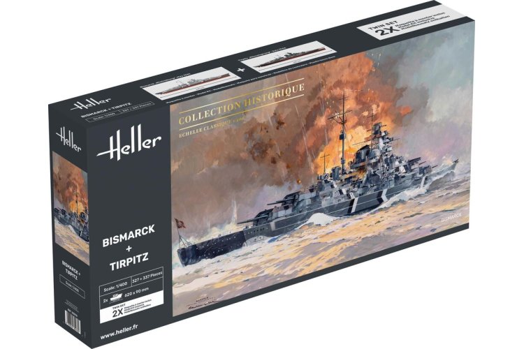 1:400 Heller 85078 Bismarck en Tirpitz Schepen - Twinset - Hel85078 1 - HEL85078