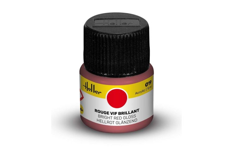 Heller #19 Bright Red - Gloss - Acrylic - 12 ml - Hel9019 xs 1 - HEL9019-XS