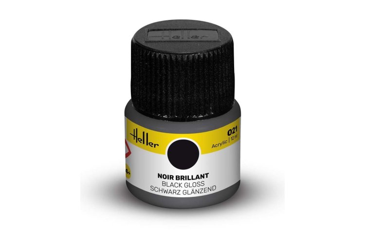 Heller #21 Zwart - Glans - Acryl - 12 ml - Hel9021 xs 1 - HEL9021-XS