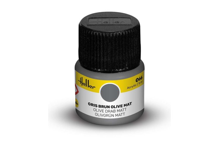 Heller #66 Olive Drab - Matt - Acrylic - 12 ml - Hel9066 xs 1 - HEL9066-XS
