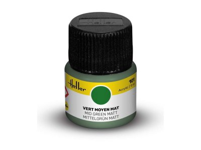 Heller #101 Medium Green - Matt - Acrylic - 12 ml - Hel9101 xs 1 - HEL9101-XS