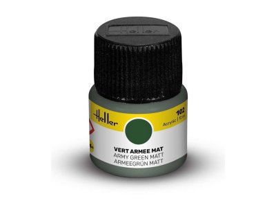 Heller #102 Army Green - Matt - Acrylic - 12 ml - Hel9102 xs 1 - HEL9102-XS