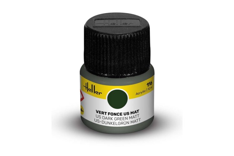 Heller #116 US Dark Green - Matt - Acrylic - 12 ml - Hel9116 xs 1 - HEL9116-XS