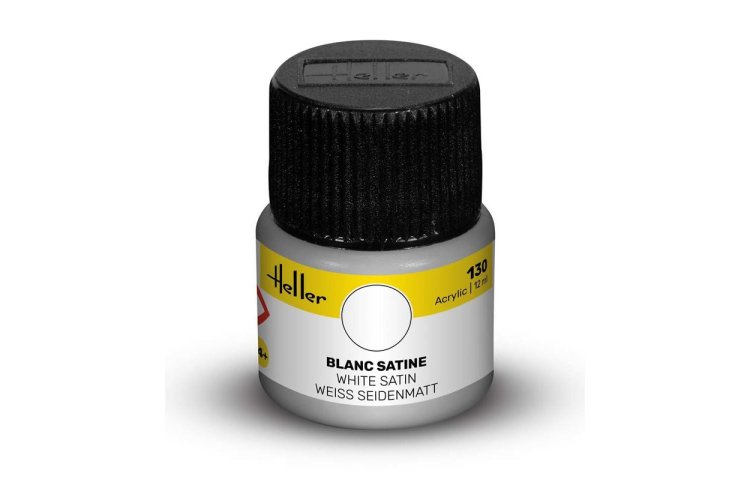 Heller #130 White - Satin - Acrylic - 12 ml - Hel9130 xs 1 - HEL9130-XS
