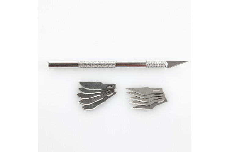 Heller 99009 Hobby Aluminum Scalpel with Fine Point and 10 Spare Blades - Hel99009 xs 3 - HEL99009-XS