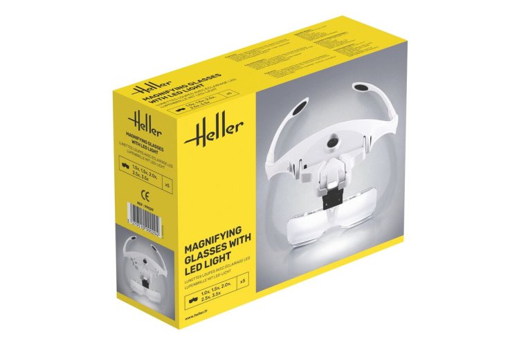 Heller 99029 Vergrootbril met LED-verlichting - 5 Lenzen - Hel99029 1 - HEL99029