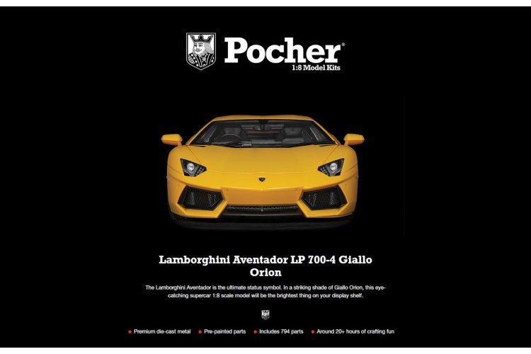 1:8 Pocher HK119F Lamborghini Aventador LP 700-4 Giallo Orion - Hk119 - PCHK119F