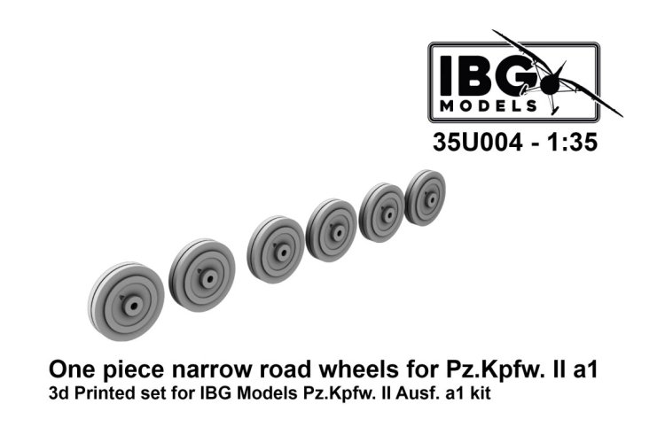 1:35 IBG Models 35U004 One-Piece Narrow Road Wheels for Pz.Kpfw. II Ausf. A1 - 3D-Printed Set for IBG Models - Ibg35u004 1 - IBG35U004