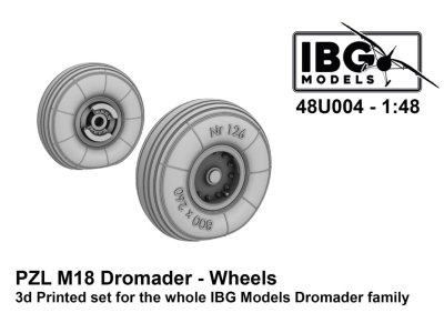 1:48 IBG Models 48U004 3D-Printed Upgrade Set &ndash; Wheels for PZL M18 Dromader - Ibg48u004 1x - IBG48U004