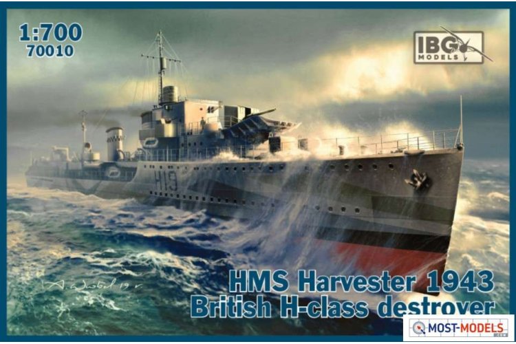 1:700 IBG Models 70010 HMS Harvester 1943 British H-class destroyer ship - Ibg70010 1 - IBG70010