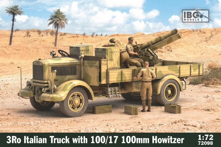 1:72 IBG Models 72098 3Ro with 100mm Howitzer 100/17 WWII - Italian Artillery Truck - Ibg72098 1 - IBG72098