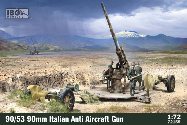 1:72 IBG Models 72159 Cannone da 90/53 - 90/53 90 mm Italian Anti-Aircraft Gun - Ibg72159 - IBG72159