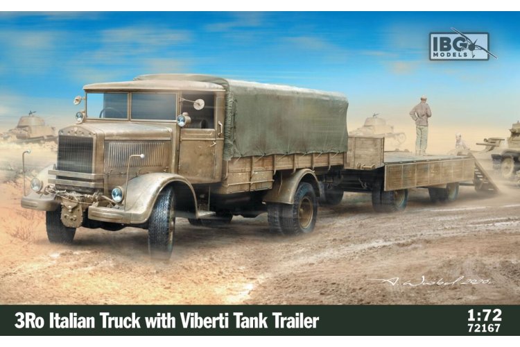 1:72 IBG Models 72167 3Ro with Viberti Tank Transport Semi-Trailer WWII - Italian Heavy Transport Truck - Ibg72167 1 - IBG72167