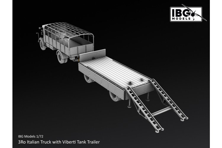 1:72 IBG Models 72167 3Ro with Viberti Tank Transport Semi-Trailer WWII - Italian Heavy Transport Truck - Ibg72167 3 - IBG72167