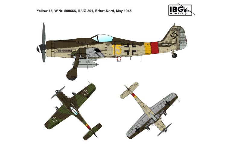 1:72 IBG Models 72543 Focke-Wulf Fw 190D-9 &ndash; Jagdgeschwader 301 WWII &ndash; German Propeller Aircraft - Ibg72543 3 - IBG72543