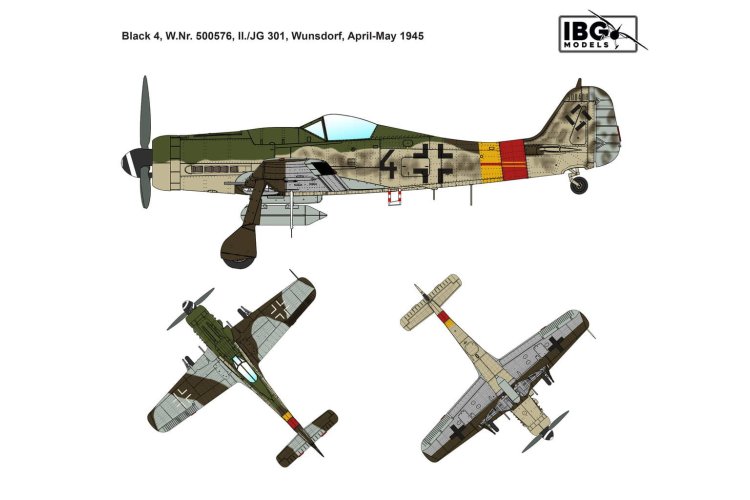 1:72 IBG Models 72543 Focke-Wulf Fw 190D-9 &ndash; Jagdgeschwader 301 WWII &ndash; German Propeller Aircraft - Ibg72543 4 - IBG72543