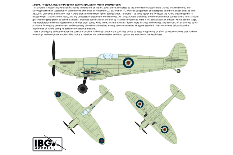 1:72 IBG Models 72582 Supermarine Spitfire PR Type A/B/E WWII - British Propeller Aircraft - Ibg72582 35 - IBG72582