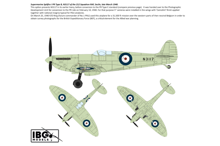 1:72 IBG Models 72582 Supermarine Spitfire PR Type A/B/E WWII - British Propeller Aircraft - Ibg72582 38 - IBG72582