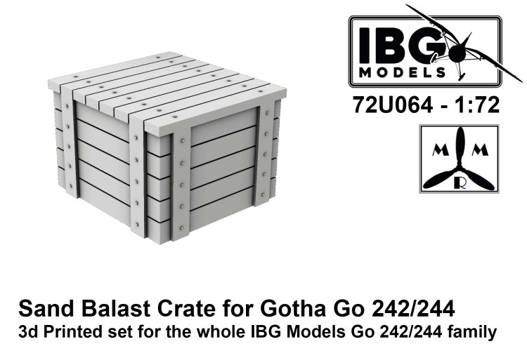 1:72 IBG Models 72U064 3D-Printed Sand Ballast Crate for Gotha Go 242/244 - Ibg72u064 1 - IBG72U064