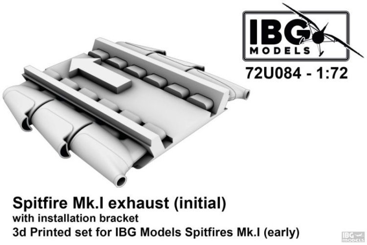 1:72 IBG Models 72U084 Supermarine Spitfire Mk.I Exhaust Early Version for IBG Models - Detail Set - Ibg72u084 1 - IBG72U084