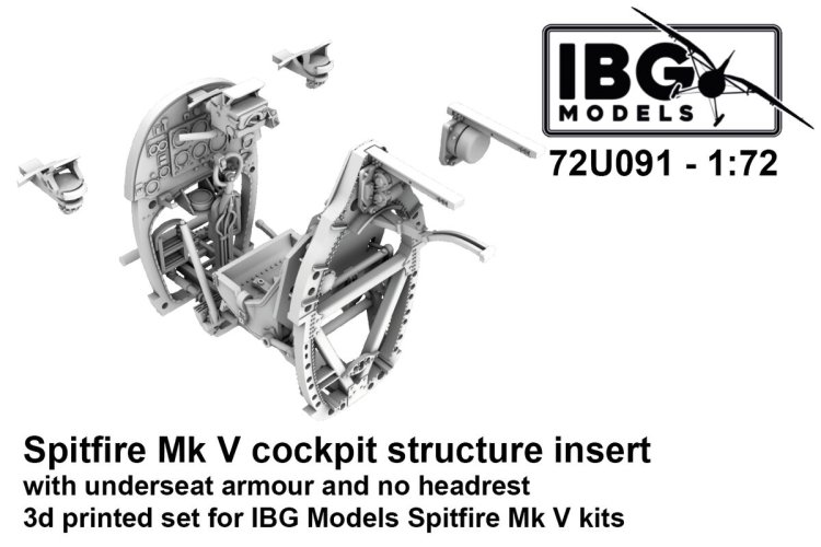 1:72 IBG Models 72U091 Cockpit Structure Insert with Armour under Seat without Headrest for Spitfire Mk.V - Ibg72u091 1 - IBG72U091
