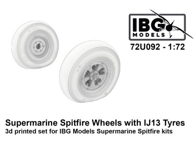 1:72 IBG Models 72U092 3D-Printed Upgrade Set &ndash; Wheels with IJ13 Tyres for Supermarine Spitfire - Ibg72u092 1 - IBG72U092