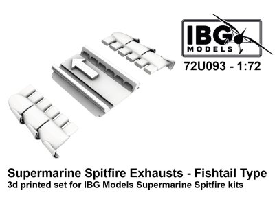 1:72 IBG Models 72U093 3D-Printed Upgrade Set &ndash; Fishtail-Type Exhausts for Supermarine Spitfire - Ibg72u093 1 - IBG72U093