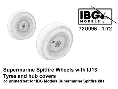 1:72 IBG Models 72U096 3D-Printed Upgrade Set &ndash; Wheels with IJ13 Tyres and Hub Caps for Spitfire - Ibg72u096 1 - IBG72U096