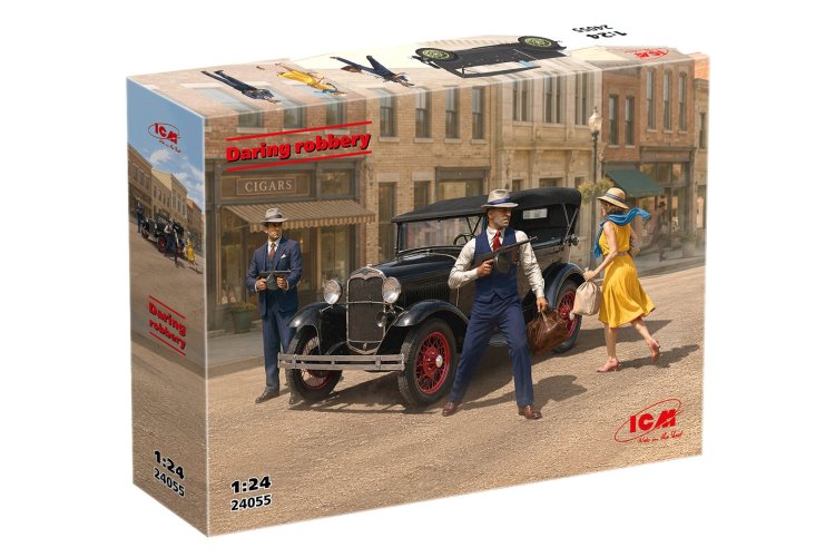 1:24 ICM 24055 Daring Robbery - Ford Model A Getaway Car with 3 Gangster Figures - Icm24055 2 - ICM24055
