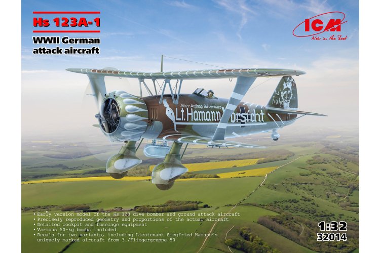 1:32 ICM 32014 Henschel Hs 132A-1 - WWII Duitse Aanvalsvliegtuig - Propellervliegtuig - Icm32014 1 - ICM32014