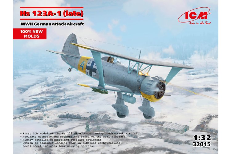 1:32 ICM 32015 Henschel Hs 123A Late versie - Duits Aanvalsvliegtuig WWII - Propellervliegtuig - Icm32015 1 - ICM32015