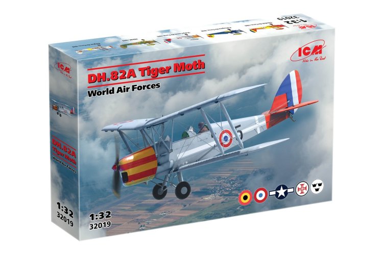 1:32 ICM 32019 DH.82A Tiger Moth - World Air Forces - Britse tweedekker - Vliegtuig - Icm32019 2 - ICM32019