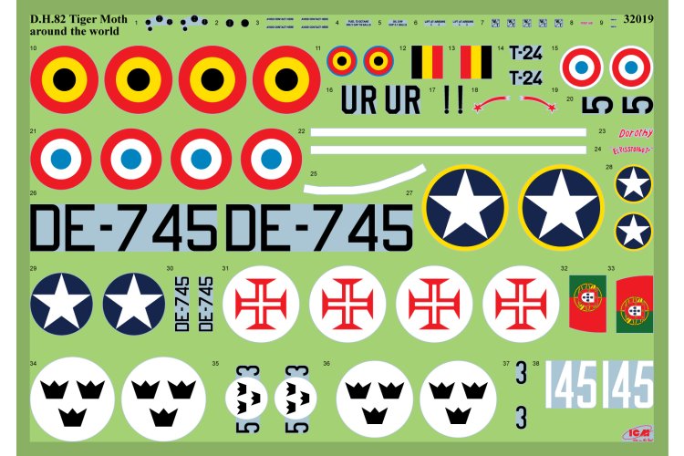 1:32 ICM 32019 DH.82A Tiger Moth - World Air Forces - Britse tweedekker - Vliegtuig - Icm32019 7 - ICM32019