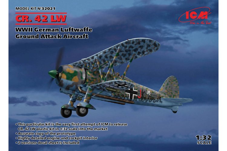 1:32 ICM 32021 CR.42 LW WWII German Luftwaffe Ground Attack Aircraft - Icm32021 1 1 - ICM32021