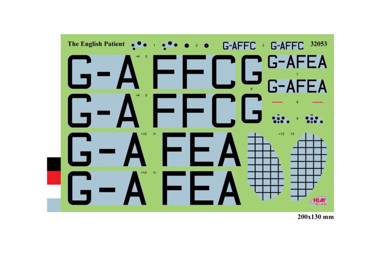 1:32 ICM 32053 The English Patient Movie Aircraft Tiger Moth - Stearman - Icm32053decals - ICM32053