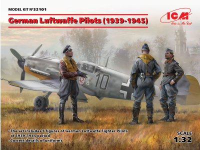 1:32 ICM 32101 German Luftwaffe Pilots (1939-1945) - 3 Figures - Icm32101 1 2 - ICM32101