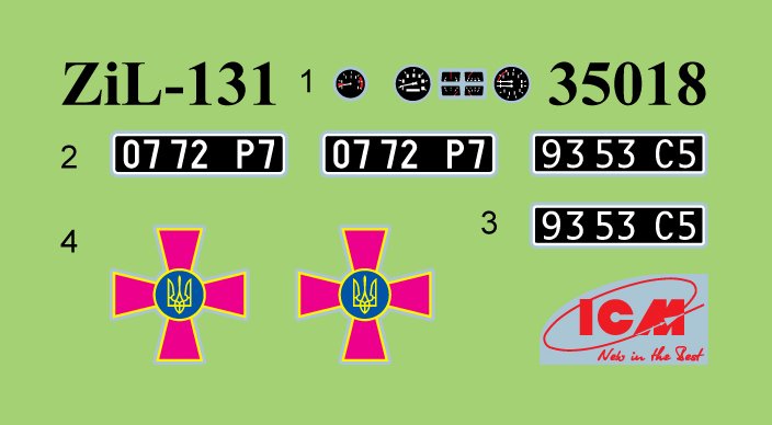 1:35 ICM 35017 ZIL-131 with DShKM and Crew &ndash; Ukrainian Armed Military Truck with 2 Figures - Icm35017 13 - ICM35017