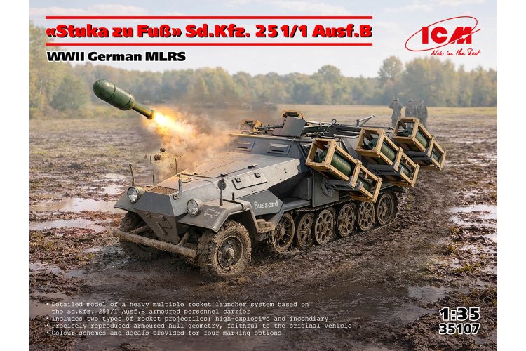 1:35 ICM 35107 Sd.Kfz. 251/1 Ausf. B Stuka zu Fuss WWII &ndash; German Armoured Vehicle - Icm35107 1 - ICM35107