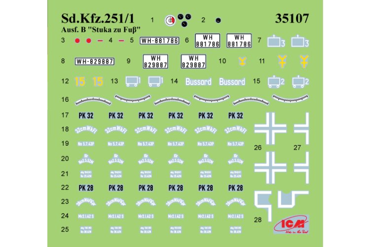 1:35 ICM 35108 Sd.Kfz. 251/1 Ausf. B Stuka zu Fu&szlig; WWII - Duitse Halfrups Raketwerper met 4 Figuren - Icm35108 15 - ICM35108