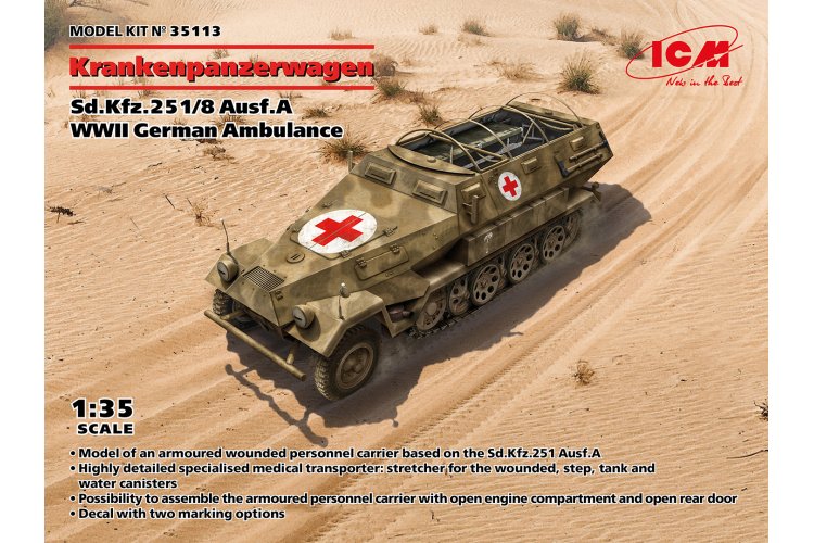 1:35 ICM 35113 WWII German Ambulance Sd.Kfz.251/8 Ausf.A Krankenpanzerwagen - Icm35113 1 - ICM35113