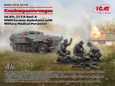1:35 ICM 35114 &lsquo;Krankenpanzerwagen&rsquo; Sd.Kfz.251/8 Ausf.A - WWII Duits met Militair Medisch Personeel - Icm35114 1 - ICM35114