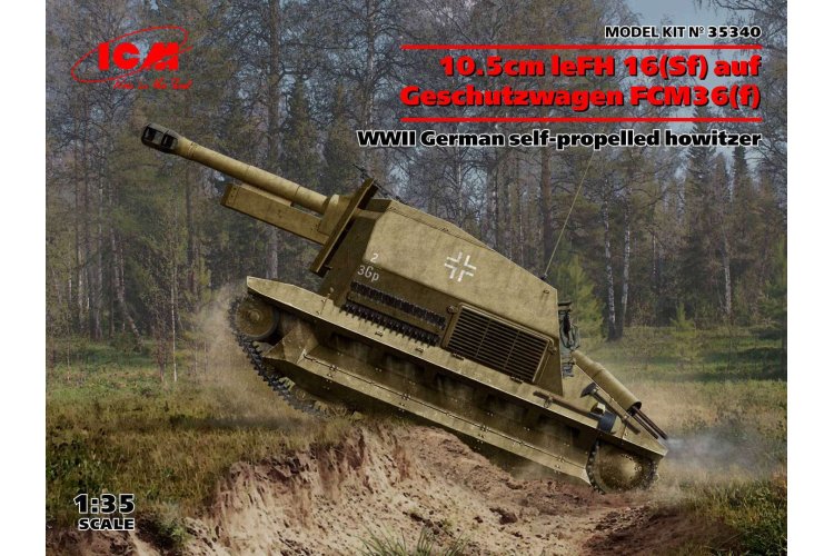 1:35 ICM 35340 10.5cm leFH 16(Sf) auf Geschutzwagen FCM36 (f) - Icm35340 en 1 - ICM35340