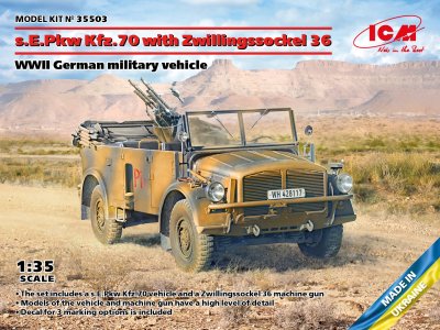 1:35 ICM 35503  s.E.Pkw Kfz.70 with Zwillingssockel 36 - WWII German military vehicle - Icm35503 en 1 - ICM35503