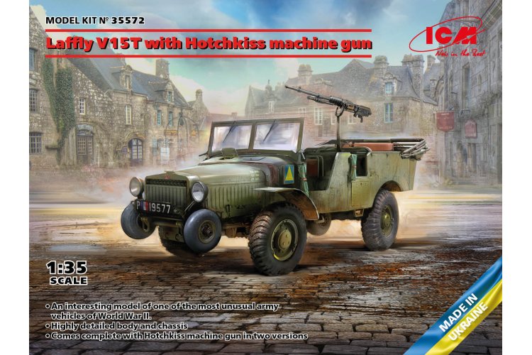 1:35 ICM 35572 Laffly V15T with Hotchkiss machine gun - Icm35572 en 1 - ICM35572