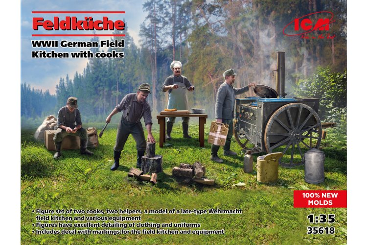 1:35 ICM 35618 Field Kitchen - German Field Kitchen Diorama WWII with Cooks - Icm35618 1 - ICM35618