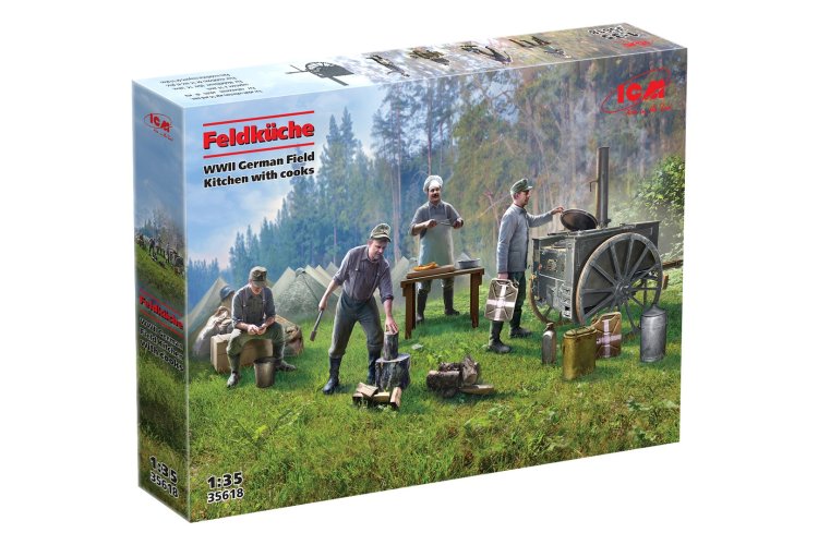 1:35 ICM 35618 Field Kitchen - German Field Kitchen Diorama WWII with Cooks - Icm35618 10 - ICM35618