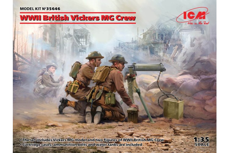 1:35 ICM 35646 WWII British Vickers MG Crew (Vickers MG & 2 figures) - Icm35646 1 1 - ICM35646