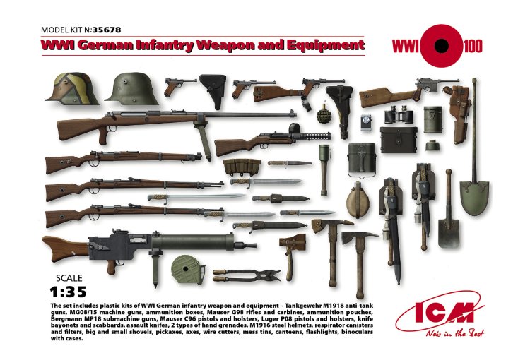 1:35 ICM 35678 WWI German Infantry Weapon and Equipment - Icm35678 1 1 - ICM35678