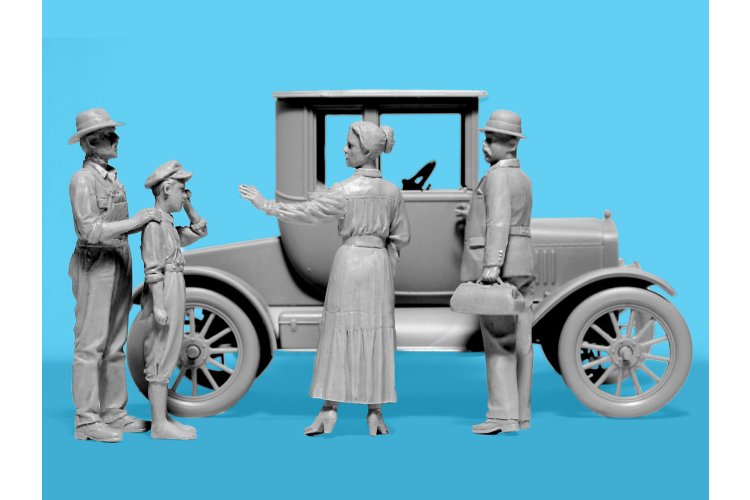1:35 ICM 35829 Doctor on Call - Ford Model T - Amerikaanse Klassieke Auto met 4 Figuren - Icm35829 2 - ICM35829